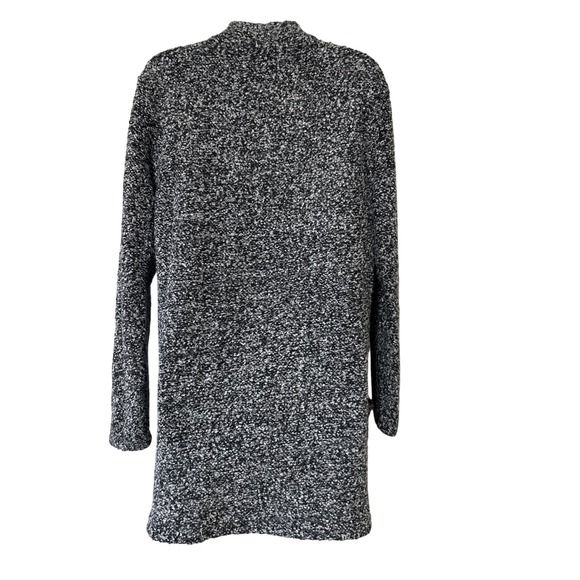 Zara Man Marled Knit Long Cardigan Sweater Black White Grey Size M - Picture 5 of 6